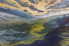 11 inch x 14 inch x 5/8 of an inch – Abstract Landscape Painting by A.Avila