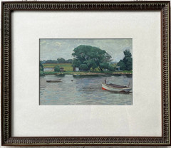 Louis Feuchter Baltimore Chesapeake Eastern Shore Maryland Boats Oil Painting
