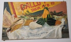 Signed Impasto Still Life Corn Vegetables Oil Painting PA Estate Dietrich 24″