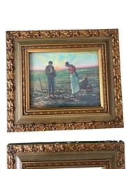 Vintage Jean-Francois Gold Ornate Wood Framed Painting 15.5”L x 13.5”H Set Of 2