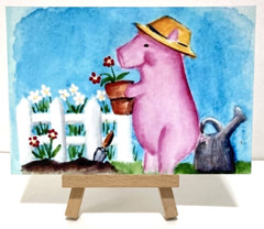 This Little Piggie Set of 5 PHOTO PRINTS of Original Paintings 4×6″ – amylenore