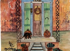 Original New Orleans Shotgun House Watercolor Painting by Lisa Carriere 9x12in