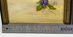 2 Original Artist Painting Of Grapes and Apples 12 in X 9 1/2″ Framed Jane King
