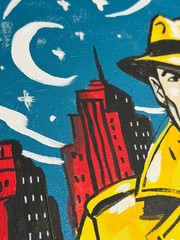 Vintage Dick Tracy Pop Art Acrylic Painting – 16×12″ Stretched Canvas