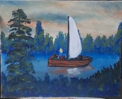 Grumpy Sails, Acrylic Painting – 16×20 Hand Painted Artwork on Canvas