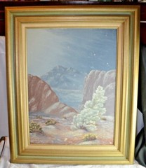 Desert Landscape Plan Are painting by listed artist Charley Cochrane 33″X27″