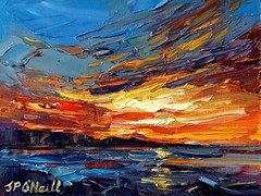 Sunset Sky Oil Painting 8×6 – JP O’Neill Impasto