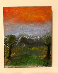 Abstract Landscape Nature Painting – Unframed Single Piece Artwork