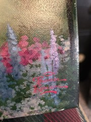Thomas Kinkade Signed Cottage Garden Fountain Landscape Canvas Painting Unframed