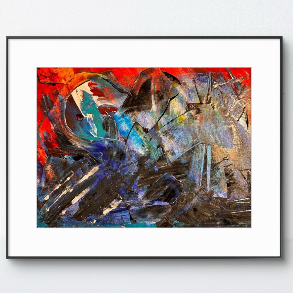 Original Abstract Expressionism 9X12 Charcoal Modern Handmade Signed Paper Art