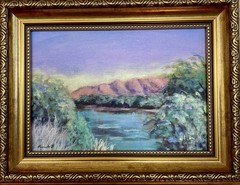 Rio Grande New Mexico Landscape Painting Framed Southwest Art