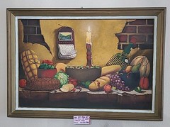 Vintage New York Prison Art 1971 Still Life Supper Charles Hoppe Painting Large