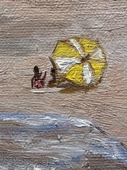 VTG Chincoteague Island Original Oil Painting 1980 Lighthouse Beach OceanSigned
