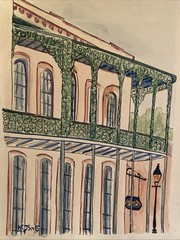 K C JONES Antoine Restaurant Watercolor Painting New Orleans Louisiana Art
