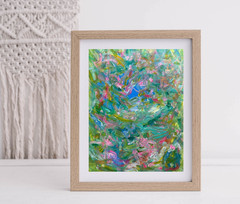 Painting Original Abstract Art Matted 11×14 Colorful Modern Acrylic Jimarieart