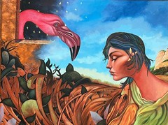 Acrylic/canvas Oscar Garcia 42×31 In Cuban Art 2025 T:El Susurro Del Flamenco