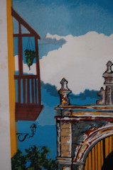 VTG 1992 FRAMED SIGNED A/P CAPILLA DEL CRISTO OLD SAN JUAN VIEW, SAN JUAN, PR