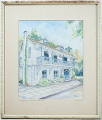 Vintage Joan Elmer Painting of Historic St. Augustine Florida Building 21×18″