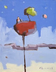 Surreal Landscape Original Oil Painting OOAK Abstract 11×14 Aldo Cherres Art
