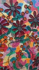 VTG Thalmar Original Textured Painting Framed Colorful Floral Vase Design 28×22