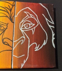 Original Acrylic Art «Brothers» Canvas Painting 8″x10″ by Chaneice J. (Lions)