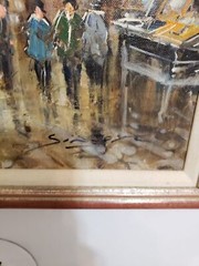 Vibrant Urban Market Street Scene – Signed Impressionistic Original Oil Painting