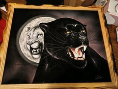 Lion/Panther Velvet Art Paintings