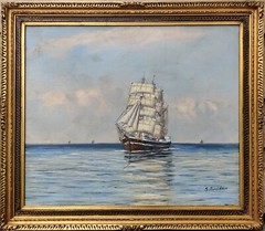 Svend Arvidsen (1908-1981): SAILSHIP, original oil painting