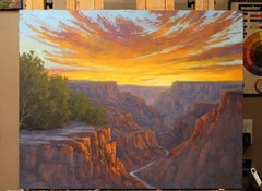 Jeff Love Art Large 24X30″ Original Oil Painting Grand Canyon Sunset Landscape