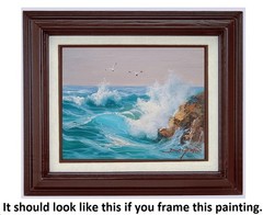 Seascape #6D-T6-3, 9″x 11-1/2″ – 100% Hand painted Oil painting on Canvas