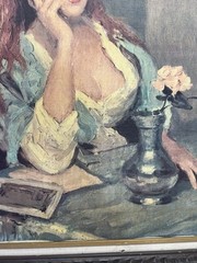 MARCEL DYF (1899-1985) After Claudine & the Red Rose Signed Left Corner Print