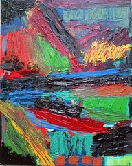 Outsider Landscape Abstract Art Canvas Painting Original Impressionism Modern
