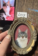 Custom Original Pet Portrait Cat Dog in 3”x 4″ Memorial Painting Process Videos