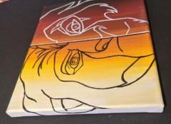 Original Acrylic Art «Brothers» Canvas Painting 8″x10″ by Chaneice J. (Lions)