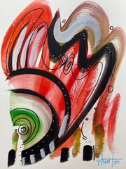 Contemporary Abstract Painting | Original Acrylic on Canvas Paper | 9×12 ooak