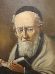 «Portait Of Rabbi» Original Jewish-Dutch Signed Oil On Canvas