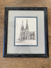 VTG 1981 R. Holton Church Helena Montana Drawing Artist 13″ x 15″ Wooden Frame
