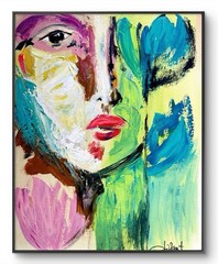 Dipant Art Portrait 11×14 Canvas Original Artwork Abstract Handmade Modern Bold