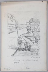 Vintage Drawing HARRY C. TEMPLE American ‘»Hiking on other people’s Gas» 1914?