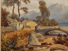 J. SMITH ORIGINAL 19TH C. SIGNED ANTIQUE ENGLISH LANDSCAPE WATERCOLOUR PAINTING