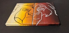 Original Acrylic Art «Brothers» Canvas Painting 8″x10″ by Chaneice J. (Lions)