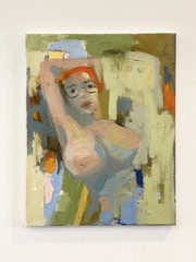Woman Wearing Glasses Expressionist Original Oil Painting 11×14 Aldo Cherres Art