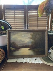 Antique Oil Painting On Board? VTG Guyzlaine Smith Signed Boho Gallery Aesthetic