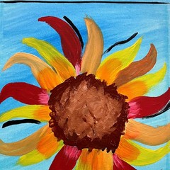 RiverRunArt Original Abstract 12×16 Botanical Acrylic Painting Canvas Flowers