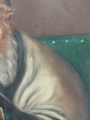 «Portait Of Rabbi» Original Jewish-Dutch Signed Oil On Canvas