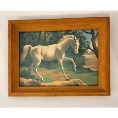 Vintage Horse Paint by Number Painting 1960’s Outsider Folk Art Kitsch