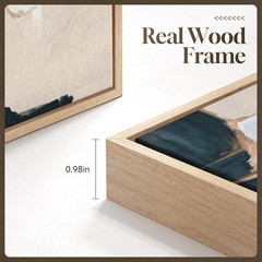 Framed Neutral Abstract Art Set for Bedrooms & More, 24×36 In – Easy to Hang