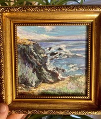 Big Sur California Original Coastal Seascape Acrylic Painting Framed 7×7