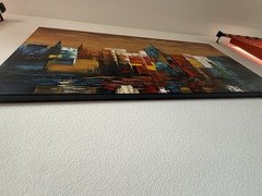 Abstract Cityscape Skyline Canvas Painting Large Acrylic Urban Art Unframed