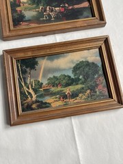 Lot of 3 Vintage Paul Detlefsen Framed Prints Aaron Bros MCM Americana